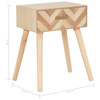 vidaXL Table de chevet avec tiroir 44x30x58 cm Bois massif
