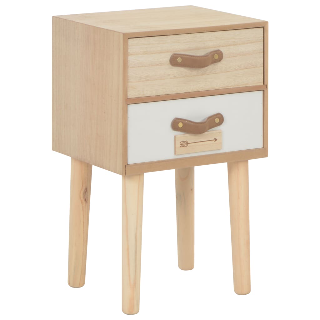 vidaXL Nachttisch mit 2 Schubladen 30x25x49,5 cm Massivholz Kiefer