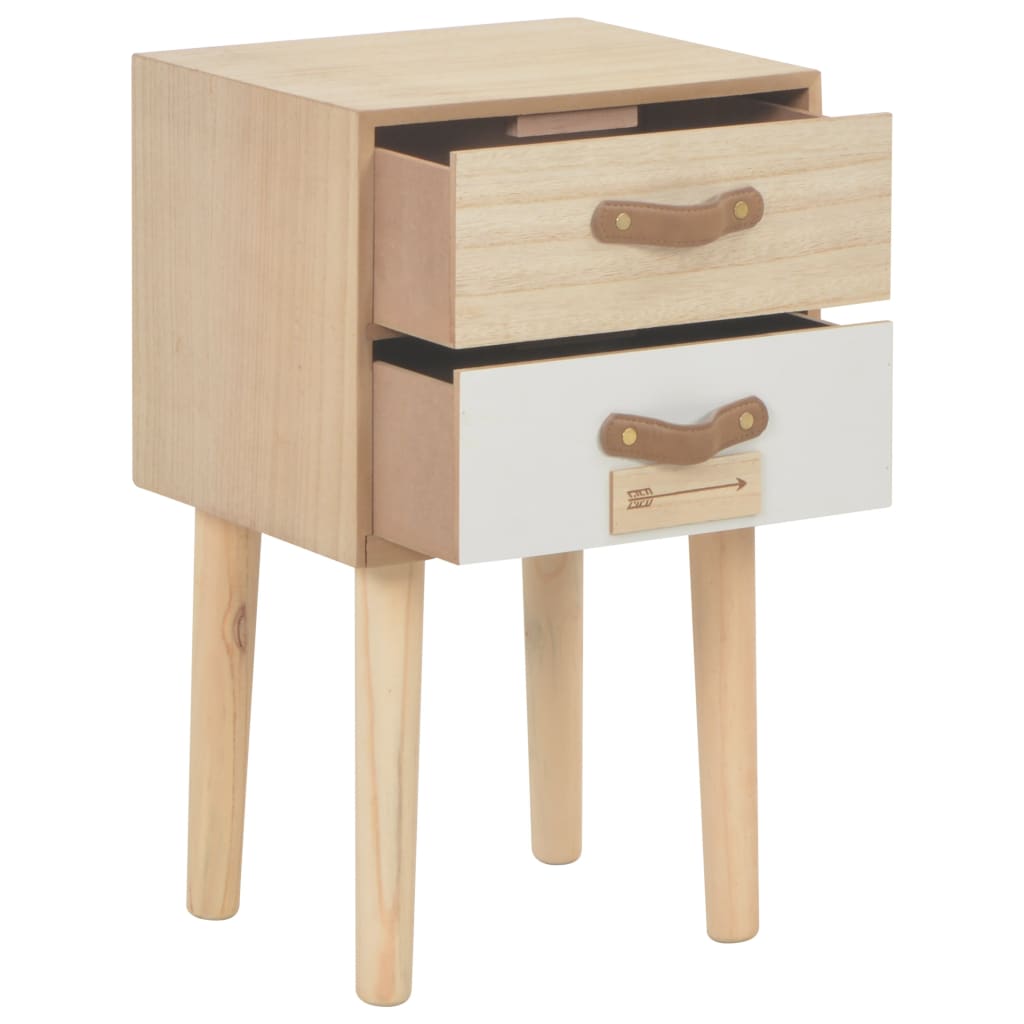 vidaXL Nachttisch mit 2 Schubladen 30x25x49,5 cm Massivholz Kiefer