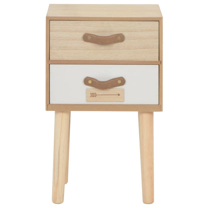 vidaXL Nachttisch mit 2 Schubladen 30x25x49,5 cm Massivholz Kiefer