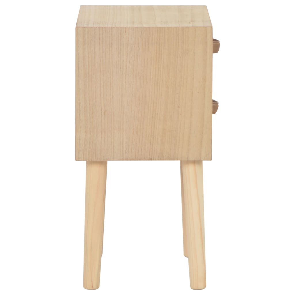 vidaXL Nachttisch mit 2 Schubladen 30x25x49,5 cm Massivholz Kiefer