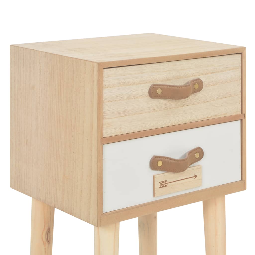 vidaXL Nachttisch mit 2 Schubladen 30x25x49,5 cm Massivholz Kiefer
