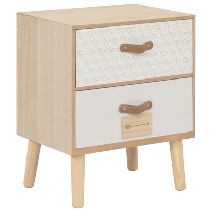 vidaXL Table de chevet avec 2 tiroirs 40x30x49,5 cm Bois de pin massif