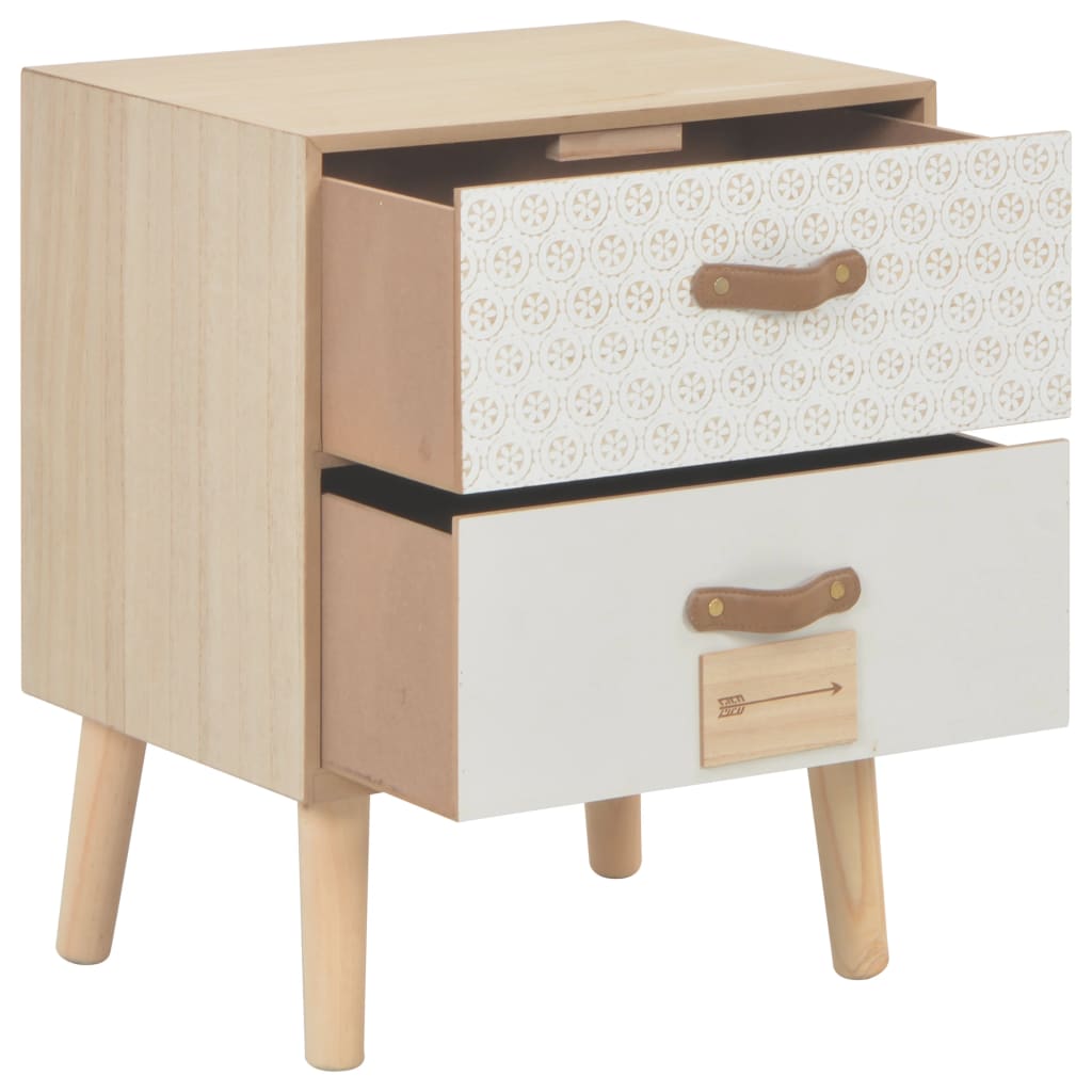 vidaXL Table de chevet avec 2 tiroirs 40x30x49,5 cm Bois de pin massif