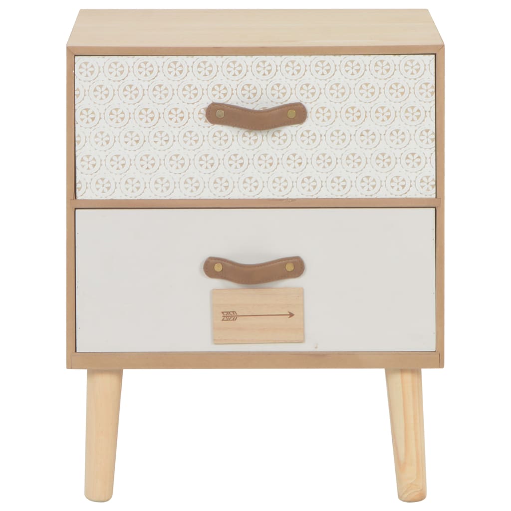 vidaXL Table de chevet avec 2 tiroirs 40x30x49,5 cm Bois de pin massif