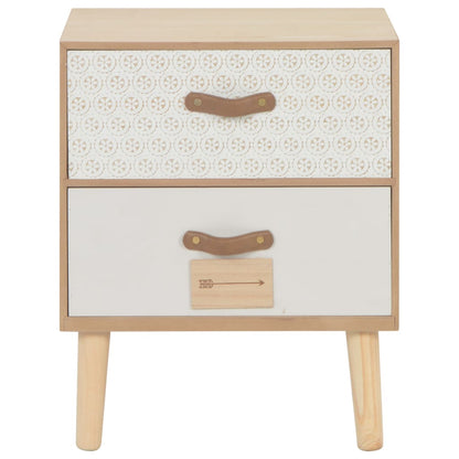 vidaXL Table de chevet avec 2 tiroirs 40x30x49,5 cm Bois de pin massif
