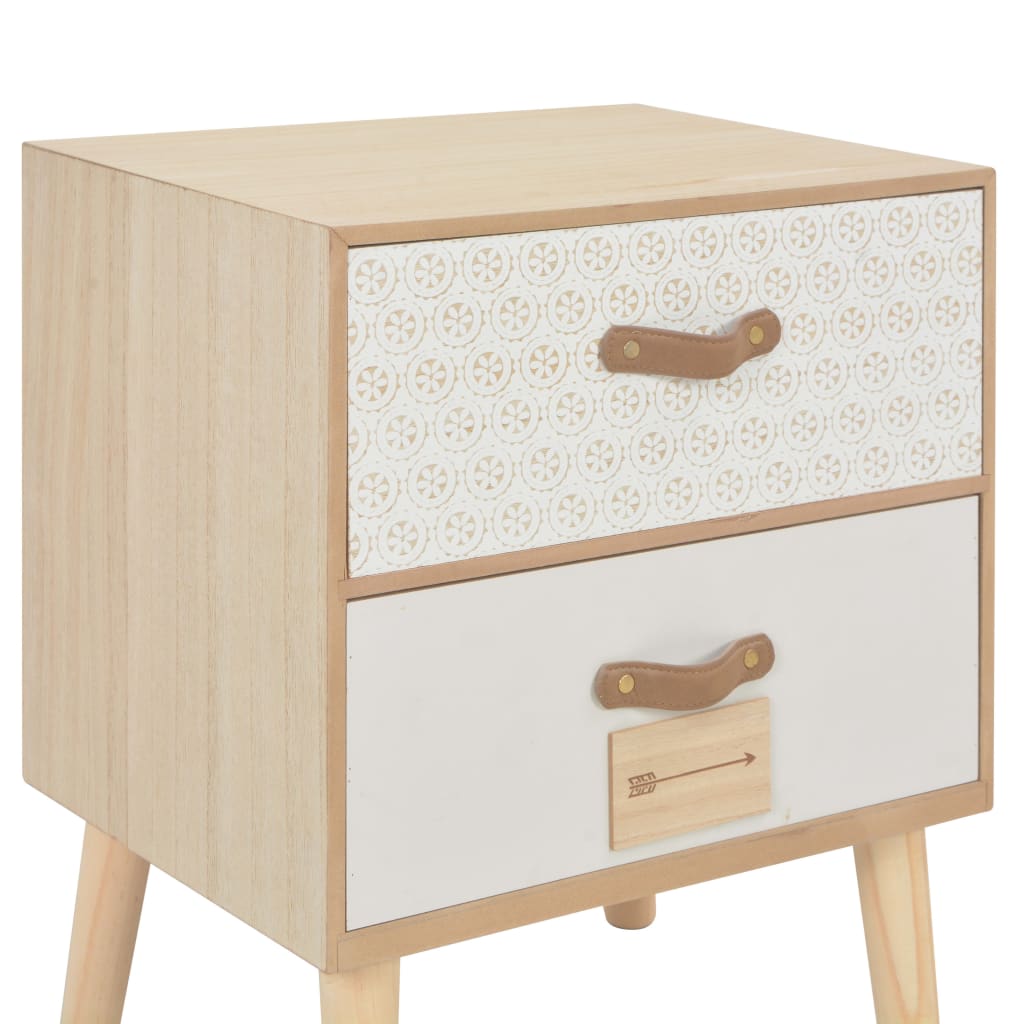 vidaXL Table de chevet avec 2 tiroirs 40x30x49,5 cm Bois de pin massif