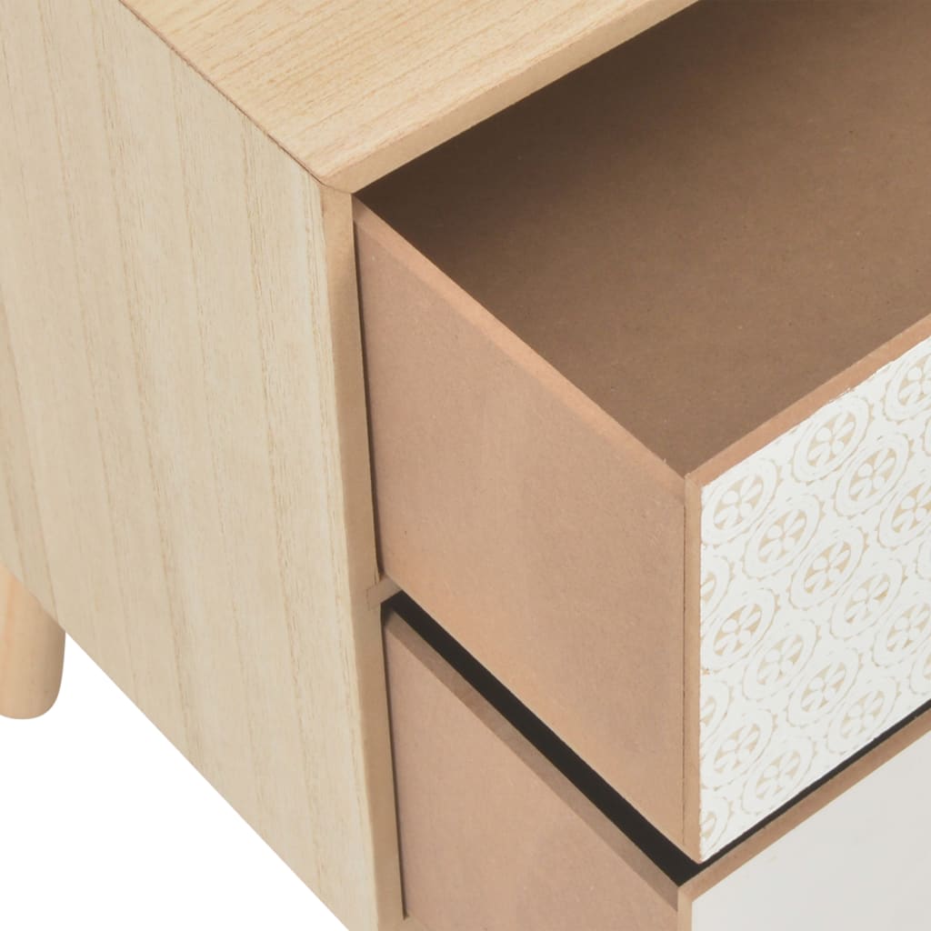 vidaXL Table de chevet avec 2 tiroirs 40x30x49,5 cm Bois de pin massif