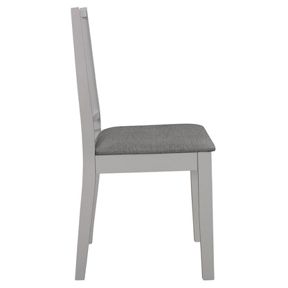 vidaXL Esszimmerstühle mit Kissen 2 Stk. Grau Massivholz