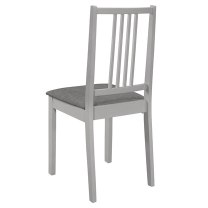 vidaXL Esszimmerstühle mit Kissen 2 Stk. Grau Massivholz
