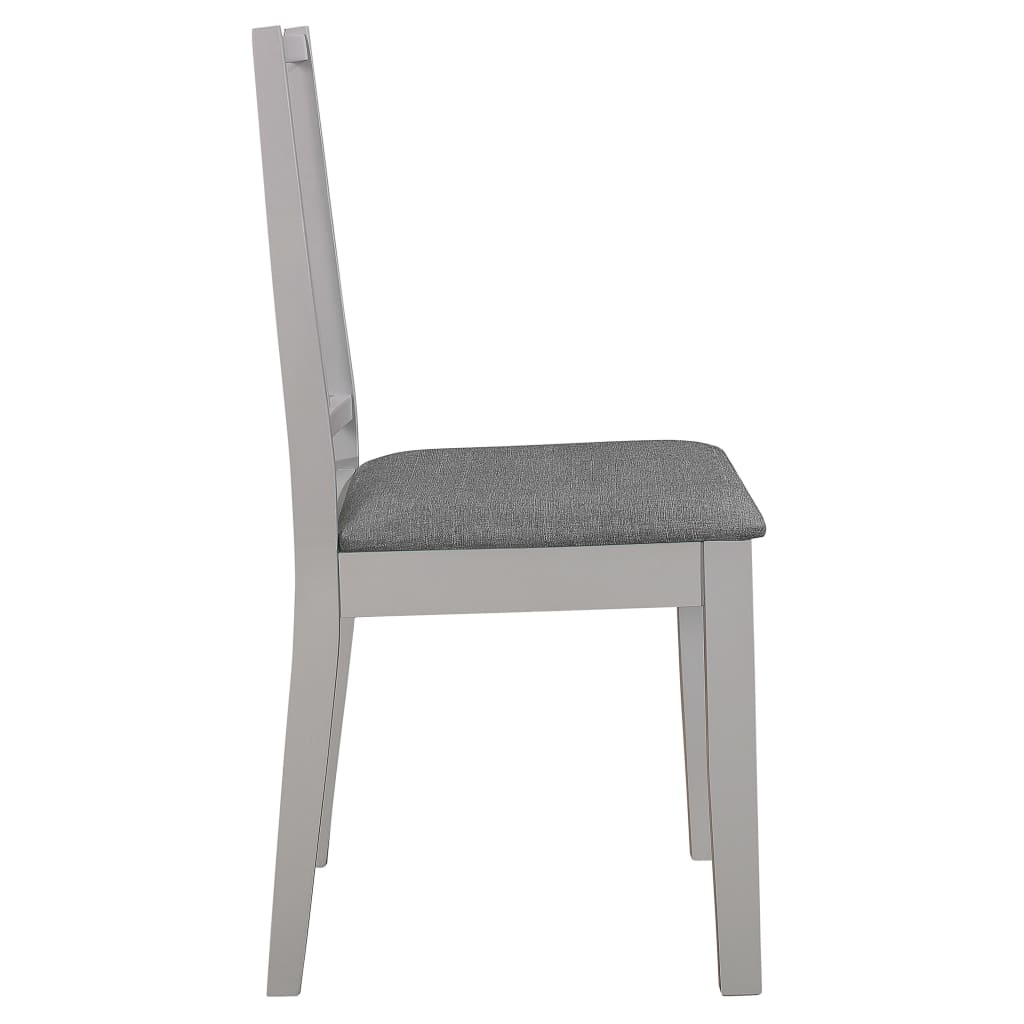vidaXL Esszimmerstühle mit Polstern 4 Stk. Grau Massivholz