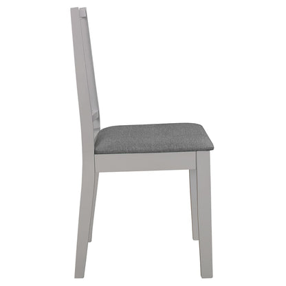 vidaXL Esszimmerstühle mit Polstern 4 Stk. Grau Massivholz