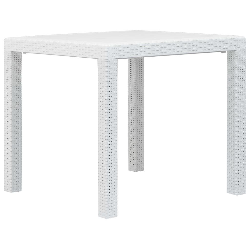 vidaXL 5-tlg. Garten-Essgruppe Kunststoff Weiß Rattan-Optik