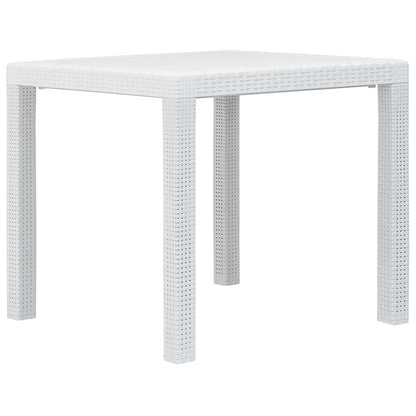 vidaXL 5-tlg. Garten-Essgruppe Kunststoff Weiß Rattan-Optik