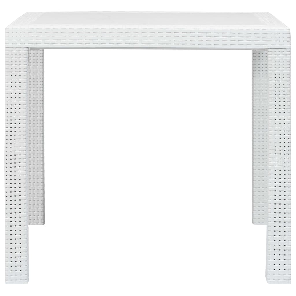 vidaXL 5-tlg. Garten-Essgruppe Kunststoff Weiß Rattan-Optik