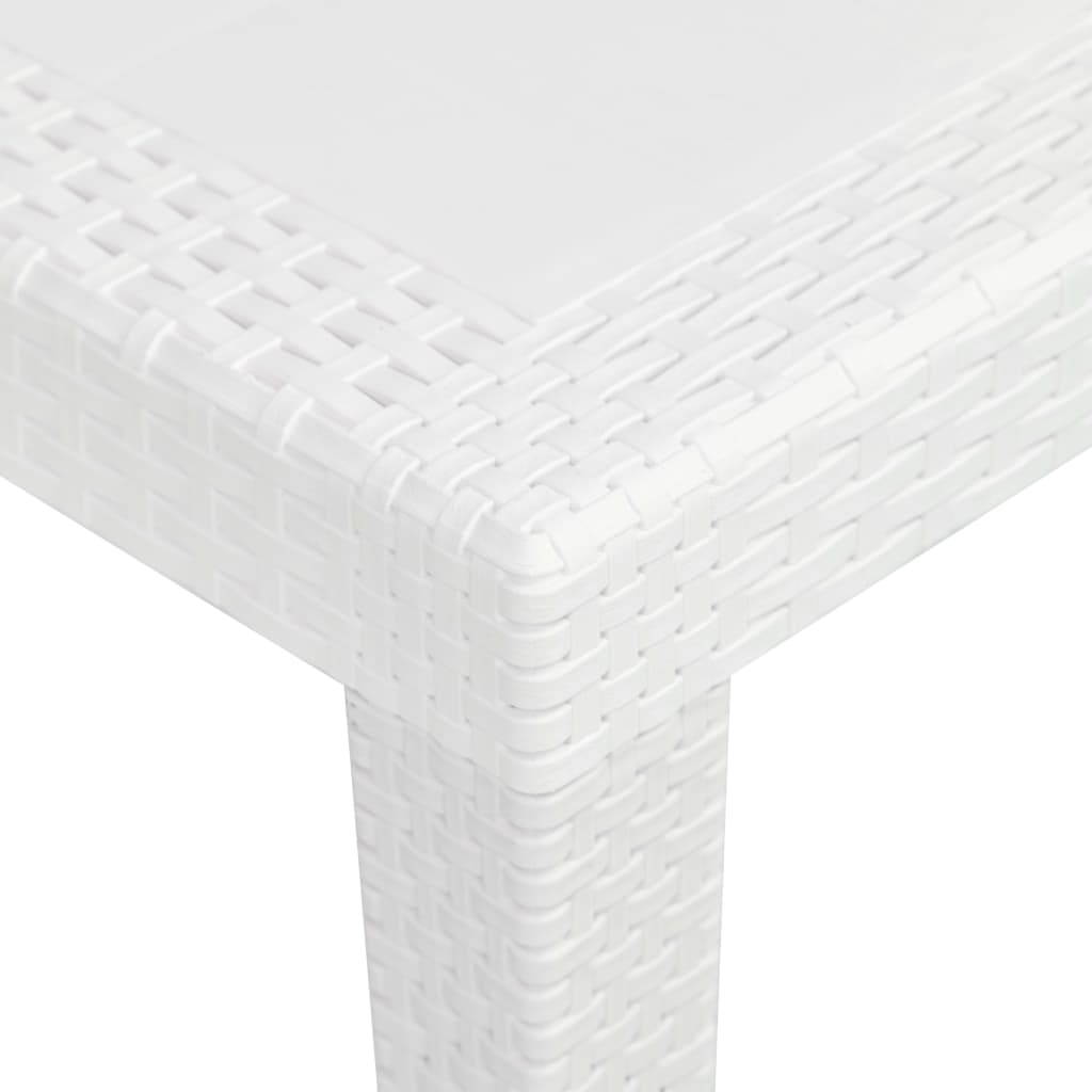 vidaXL 5-tlg. Garten-Essgruppe Kunststoff Weiß Rattan-Optik
