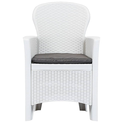 vidaXL 5-tlg. Garten-Essgruppe Kunststoff Rattan Weiß