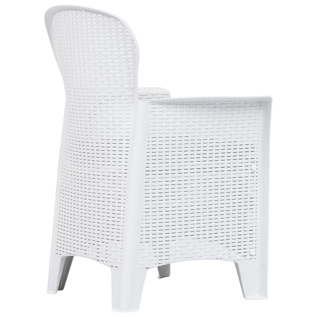 vidaXL 5-tlg. Garten-Essgruppe Kunststoff Rattan Weiß