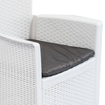 vidaXL 5-tlg. Garten-Essgruppe Kunststoff Rattan Weiß