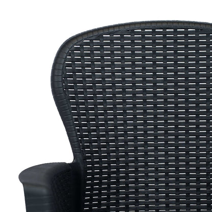 vidaXL 5-tlg. Garten-Essgruppe Kunststoff Rattan Anthrazit