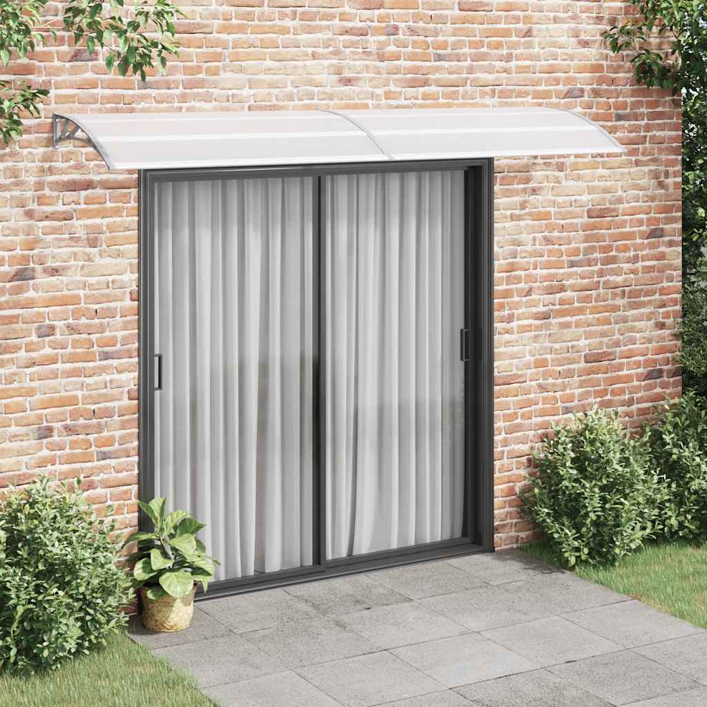 vidaXL Türvordach Grau und Transparent 300x75 cm PC