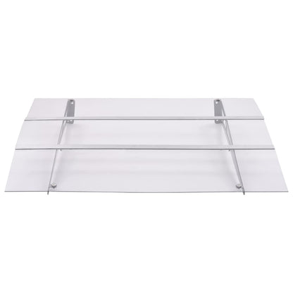 vidaXL Türvordach Silbern und Transparent 150x90 cm PET
