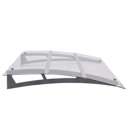 vidaXL Türvordach Silbern und Transparent 150x90 cm PET