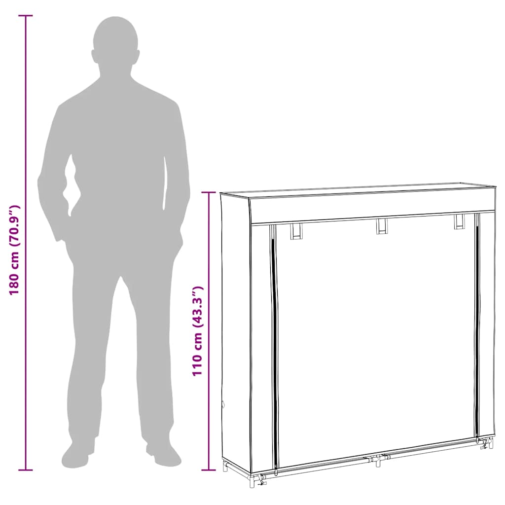 Schuhschrank mit Abdeckung Cremeweiß 115 x 28 x 110 cm Stoff
