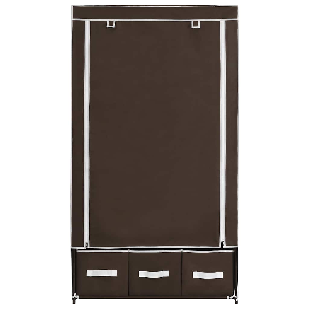 Kleiderschrank Braun 87 x 49 x 159 cm Stoff