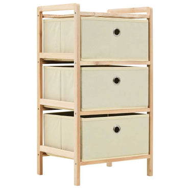 vidaXL Korb-Kommoden 2 Stk. mit 3 Stoffkörben Zedernholz Beige