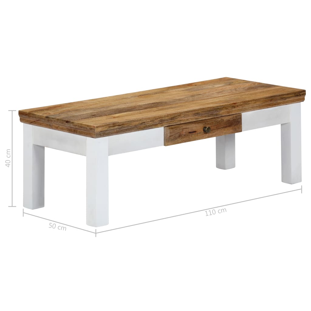 vidaXL Couchtisch 110x50x40 cm Massivholz Mango