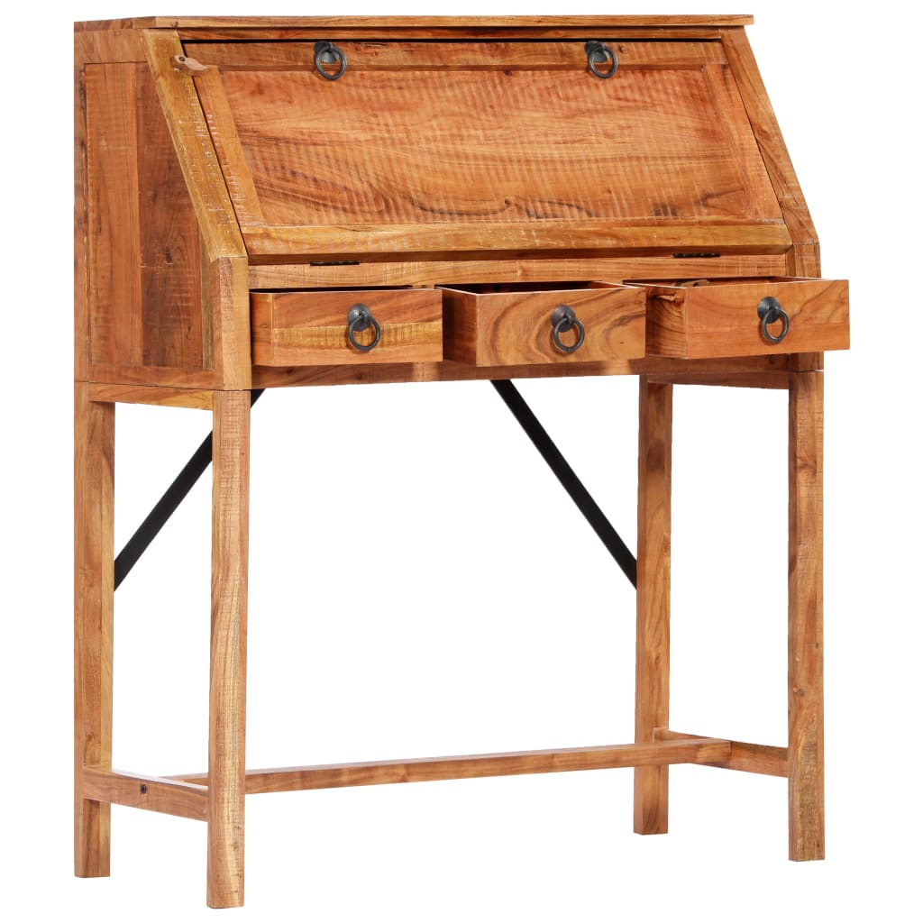 vidaXL Bureau 90×40×107 cm Bois de Sesham massif