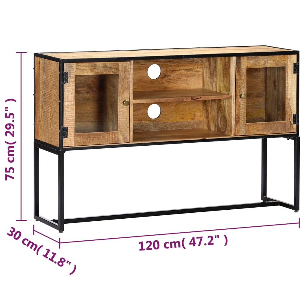 vidaXL Meuble TV 120x30x75 cm en bois de récupération massif