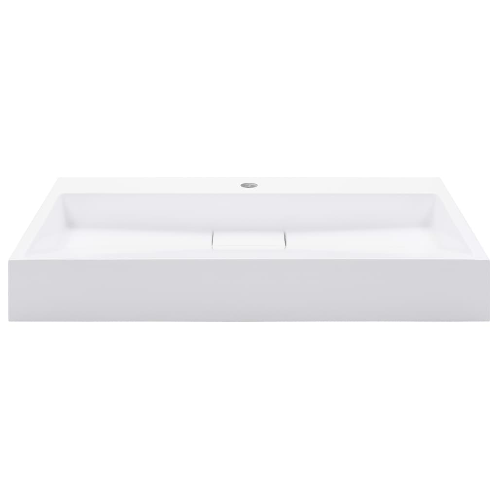 vidaXL Waschbecken 80 x 46 x 11 cm Mineralguss/Marmorguss Weiß
