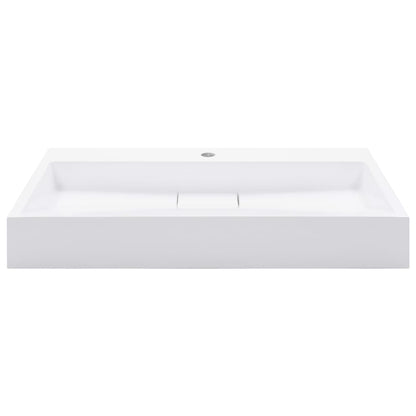 vidaXL Waschbecken 80 x 46 x 11 cm Mineralguss/Marmorguss Weiß
