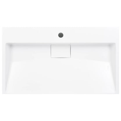 vidaXL Waschbecken 80 x 46 x 11 cm Mineralguss/Marmorguss Weiß