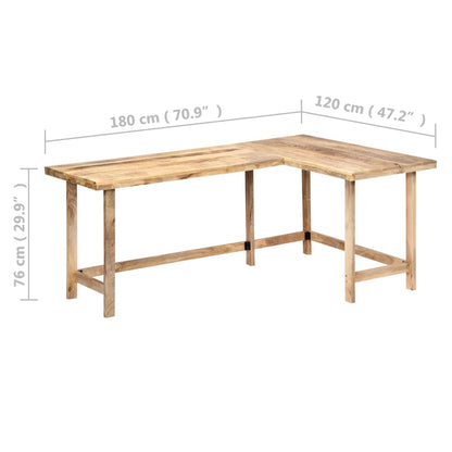 vidaXL Bureau 180 x 120 x 76 cm Bois de manguier massif