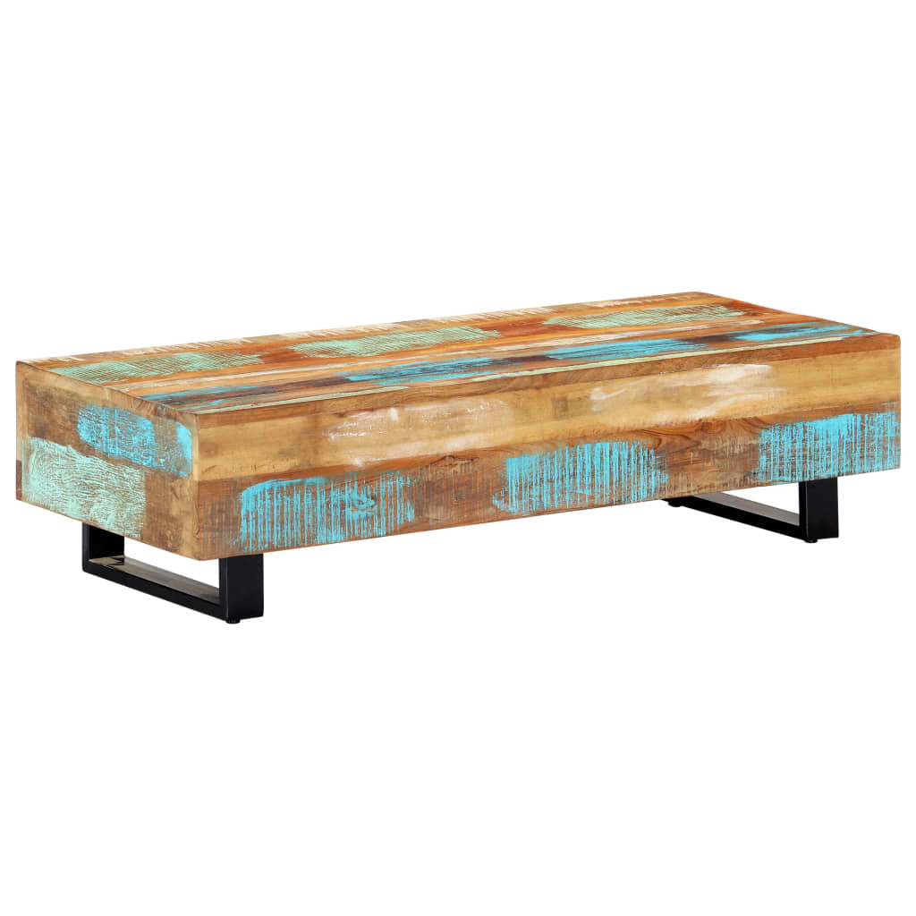 vidaXL Couchtisch 120x50x30 cm Massives Altholz und Stahl