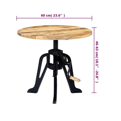 vidaXL Beistelltisch 60×(46-63) cm Massivholz Mango und Gusseisen
