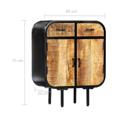 vidaXL Buffet 60x30x75 cm Bois de manguier massif et fer