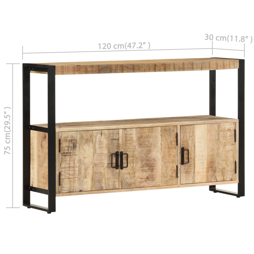 vidaXL Meuble d'appoint 120x30x75 cm Bois de manguier massif
