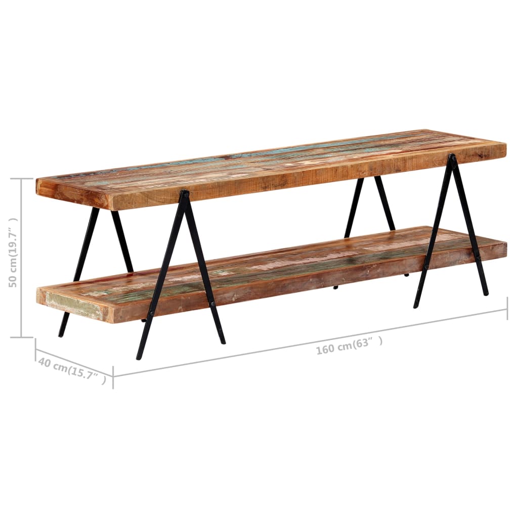 Meuble TV vidaXL 160x40x50 cm en bois de récupération massif