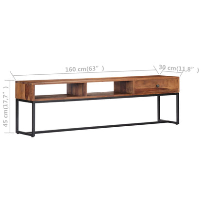 vidaXL Meuble TV 160x30x45 cm Bois d'acacia massif