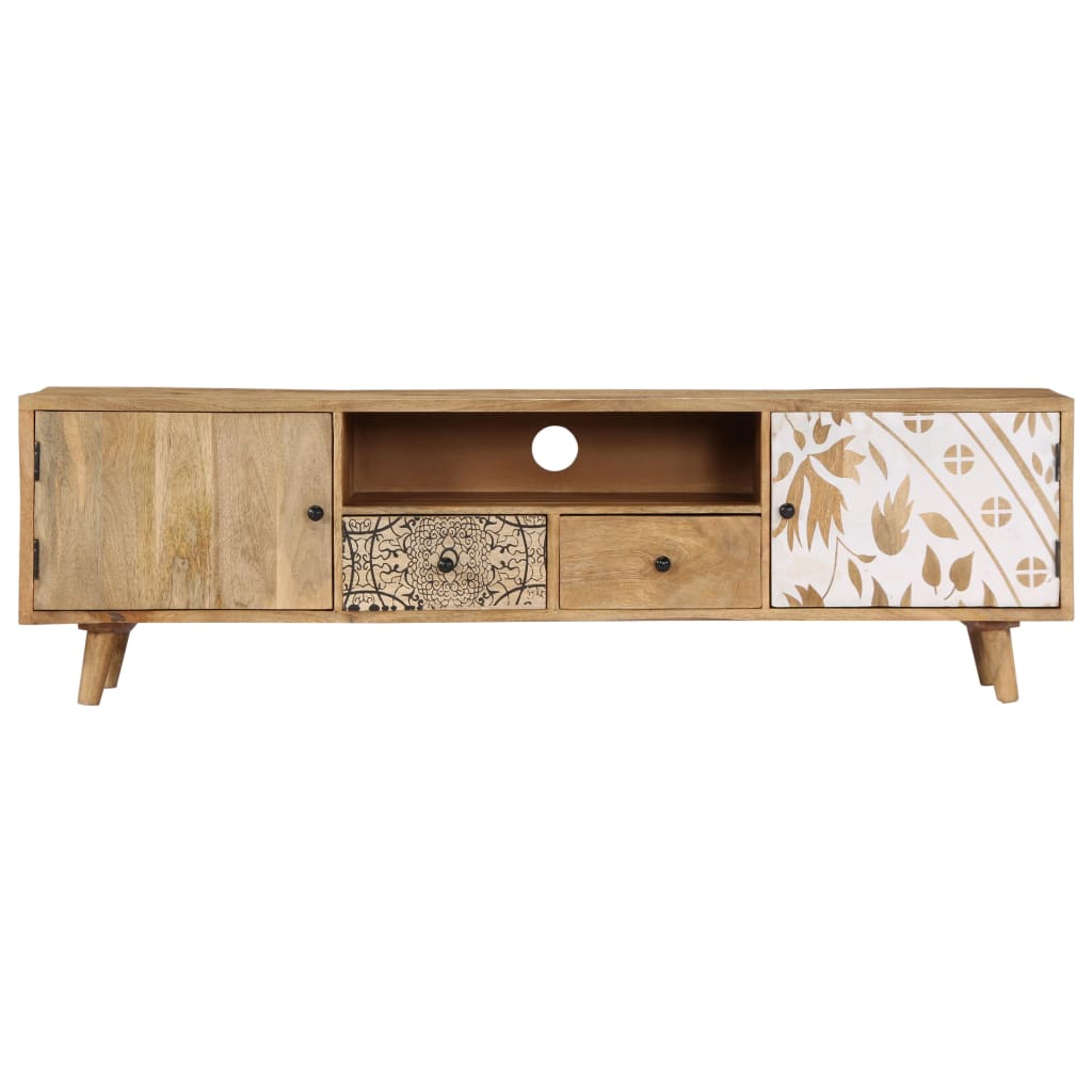 vidaXL Meuble TV 140x30x40 cm Bois de manguier massif