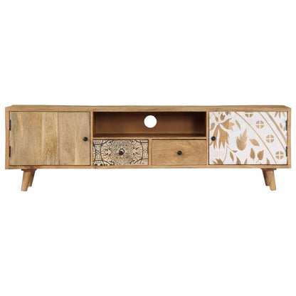 vidaXL Meuble TV 140x30x40 cm Bois de manguier massif