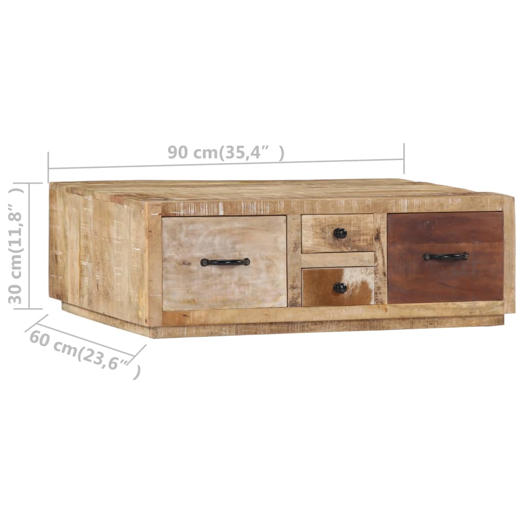 vidaXL Couchtisch 90x60x30 cm Massivholz Mango