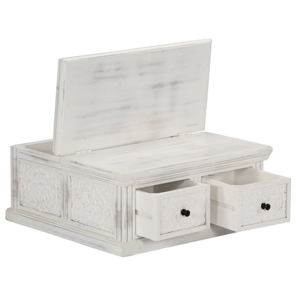 vidaXL Couchtisch Weiß 70x70x30 cm Massivholz Mango
