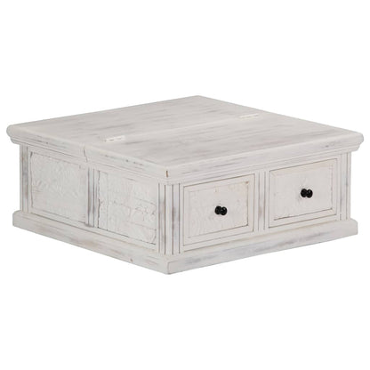 vidaXL Couchtisch Weiß 70x70x30 cm Massivholz Mango