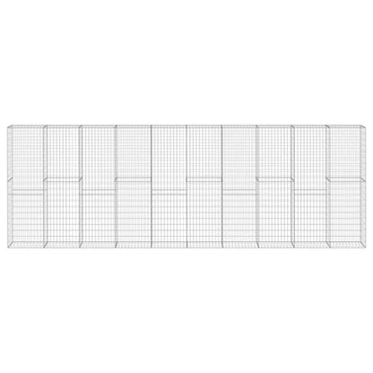 vidaXL Gabionenwand mit Abdeckung Verzinkter Stahl 600×30×200 cm