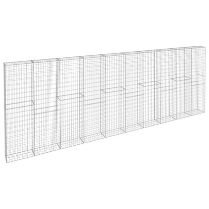 vidaXL Gabionenwand mit Abdeckung Verzinkter Stahl 600×30×200 cm